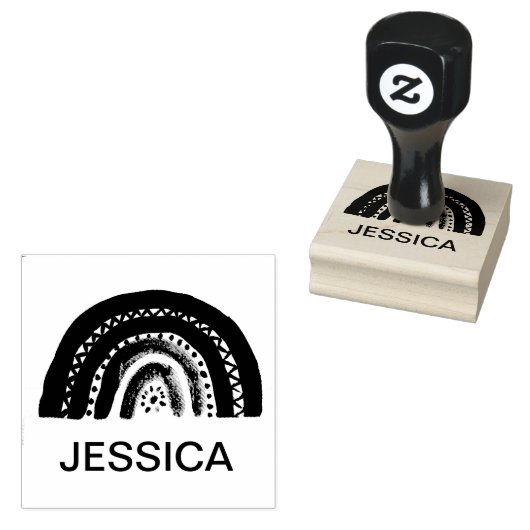 Regenboog Leuke Kinder Moderne Waterverf Rubberstempel (Gestempeld)