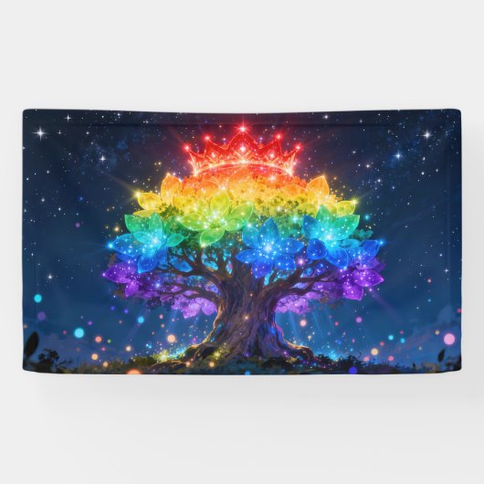 Regenboog Levensboom Banner (Horizontaal)