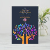 Regenboog Levensboom COUPLES Evenement Marine Goud Kaart (Staand voorkant)