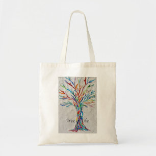 Regenboog Levensboom Meerkleurig Tote Bag