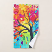 Regenboog Levensboom Schilderij Bad Handdoek (Handdoek)