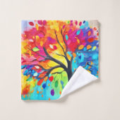 Regenboog Levensboom Schilderij Bad Handdoek (Wasdoekje)