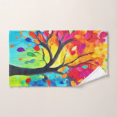 Regenboog Levensboom Schilderij Bad Handdoek (Handdoek)