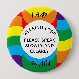 Regenboog LGBT+ Ally Geometric Hard Haring Ronde Button 4,0 Cm