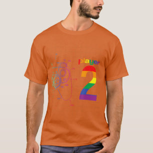 Regenboog LGBT Gay Pride Gamer Speler 2 Koppel Mat T-shirt