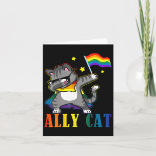 Regenboog LGBT Lesbische Pride Grappige Kat Dabbin Kaart