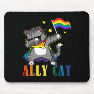 Regenboog LGBT Lesbische Pride Grappige Kat Dabbin Muismat