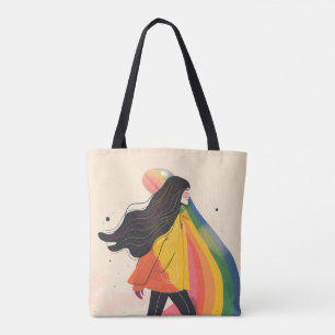 regenboog lgbt meisje, gay lesbisch, trots tote bag