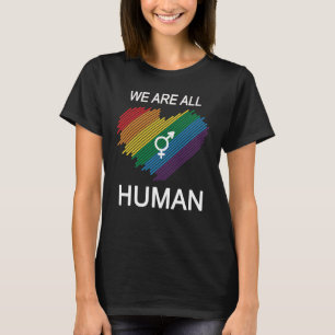 Regenboog LGBT Trots Wij zijn allemaal Menselijke  T-shirt
