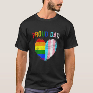 Regenboog LGBT Vaderdag Trotse Vader Transgender H T-shirt