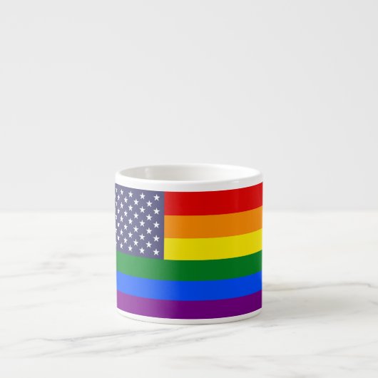 Regenboog LGBTQ Amerikaanse Pride Diversiteit Vlag Espresso Kop (Voorkant)