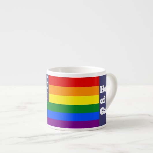 Regenboog LGBTQ Amerikaanse Pride Diversiteit Vlag Espresso Kop (Voorkant rechts)