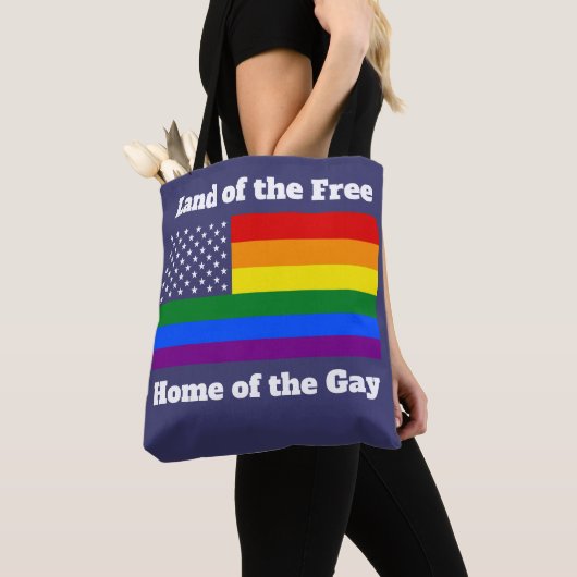 Regenboog LGBTQ Amerikaanse Pride Diversiteit Vlag Tote Bag (Dichtbij)