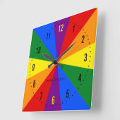 Regenboog LGBTQ Amerikaanse Pride Diversiteit Vlag Vierkante Klok (Hoek)