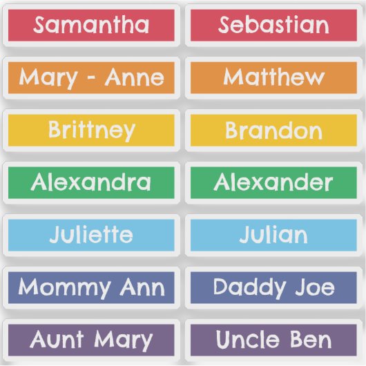 Regenboog LGBTQ Vlag Aangepaste Gastlijst Namen Sticker (Voorkant)