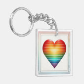 REGENBOOG LGBTQI PRIDE BEWUSTZIJN & STEUN SLEUTELHANGER (Voorkant Links)