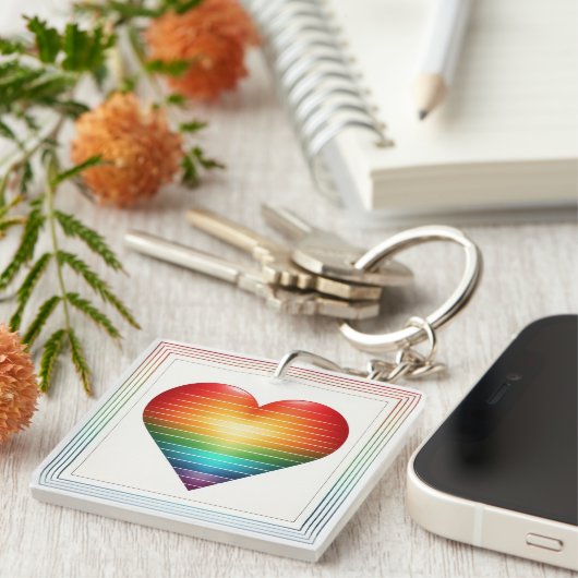 REGENBOOG LGBTQI PRIDE BEWUSTZIJN & STEUN SLEUTELHANGER (Voorkant Rechts)