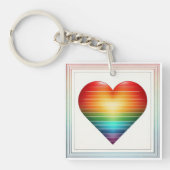 REGENBOOG LGBTQI PRIDE BEWUSTZIJN & STEUN SLEUTELHANGER (Voorkant)
