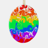 Regenboog LGBTQIA+ Kerstmis Keramisch Ornament (Rechts)