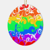 Regenboog LGBTQIA+ Kerstmis Keramisch Ornament (Links)