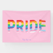 Regenboog LGBTQIA-vlag, Roze Pride-feest Spandoek (Horizontaal)