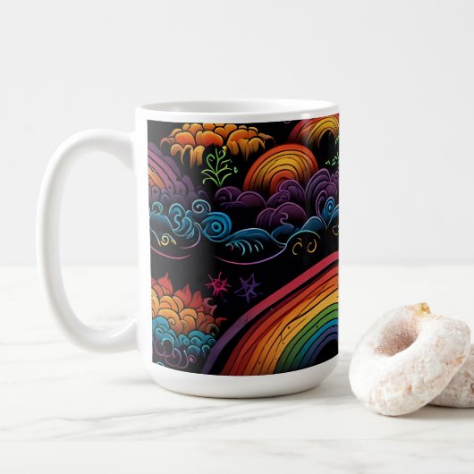 Regenboog LGBYQ Ontwerp Koffiemok (Met donut)