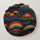 Regenboog LGBYQ Ontwerp Rond Kussen (Achterkant)