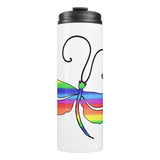 Regenboog libel insectenkunst thermosbeker (Voorkant)