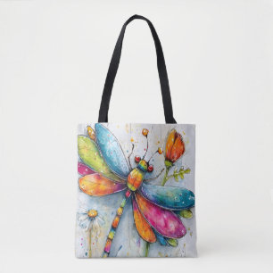 Regenboog Libel Tote Bag