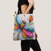 Regenboog Libel Tote Bag (Dichtbij)