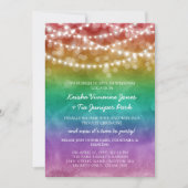 Regenboog & Lichtjes Feest na Elopement Viering Aankondiging (Voorkant)