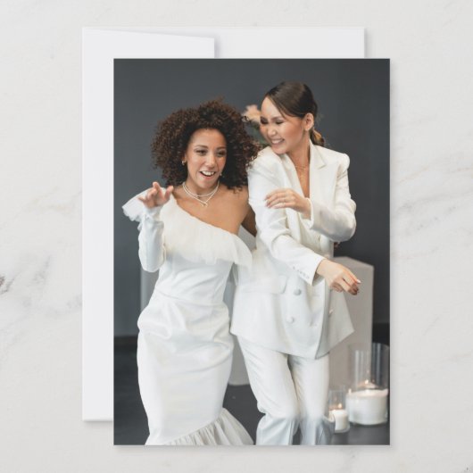 Regenboog & Lichtjes Feest na Elopement Viering Aankondiging (Achterkant)