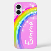 Regenboog lichtroze voeg jouw naam telefoonhoesje Case-Mate iPhone case (Achterkant)