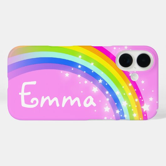 Regenboog lichtroze voeg jouw naam telefoonhoesje Case-Mate iPhone case (Achterkant (horizontaal))