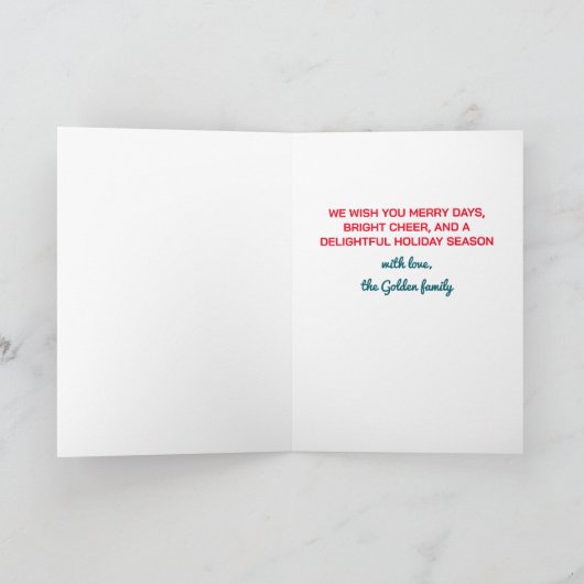 Regenboog Lief Bloemig Handgetekend Kleurrijk Aang Feestdagen Kaart (Binnen)