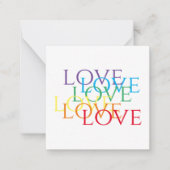 REGENBOOG LIEFDE 2.5x2.5 Platte Kaart Notitiekaartje (Voorkant)