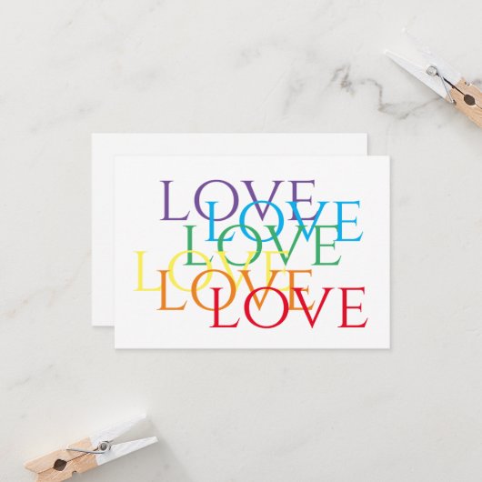 REGENBOOG LIEFDE 3.5x5.5 Platte Kaart (Voorkant / Achterkant in situ)