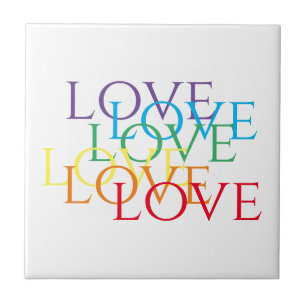 REGENBOOG LIEFDE 4.25x4.25 Keramische Tegel Tegeltje