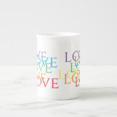 REGENBOOG LIEFDE Bone China Mok (Voorkant)