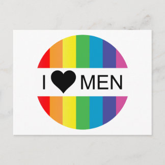 regenboog liefde. ik hart mannen. briefkaart