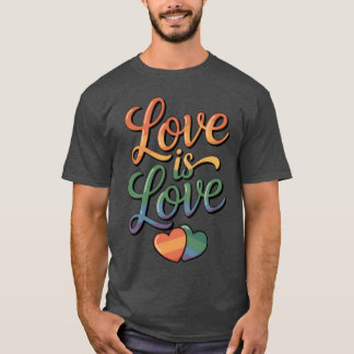 Regenboog Liefde Is Loveypografie Design retro T-shirt