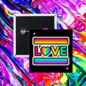 Regenboog Liefde Knop Vierkante Button 5,1 Cm