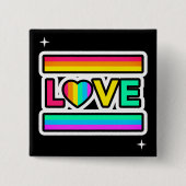 Regenboog Liefde Knop Vierkante Button 5,1 Cm (Voorkant)