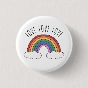 Regenboog Liefde Liefde Liefde Ronde Button 3,2 Cm