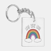 Regenboog Liefde Liefde Liefde Sleutelhanger (Voorkant Links)