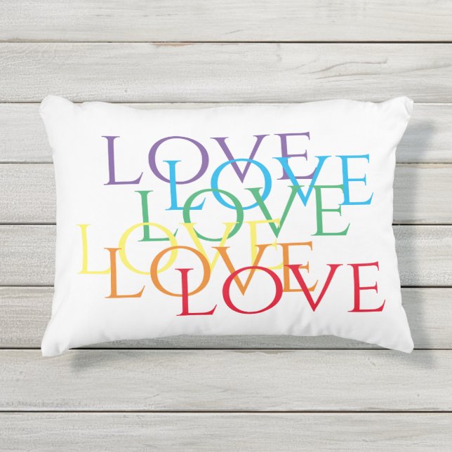 REGENBOOG LIEFDE Outdoor Kussen (Voorkant)