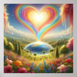Regenboog Liefde Over De Hele Wereld op een Muur Poster