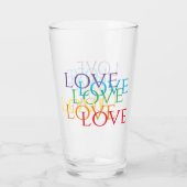 REGENBOOG LIEFDE Pint Drinkglas Glas (Achterkant)