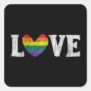 regenboog liefde trots familie matching gay les vierkante sticker