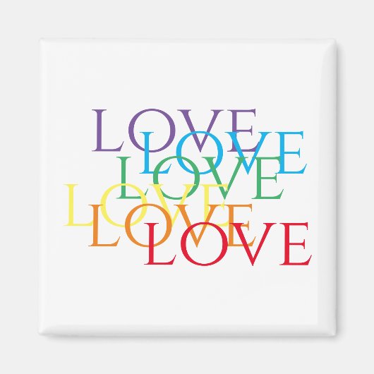 REGENBOOG LIEFDE Vierkante Magneet (Voorkant)